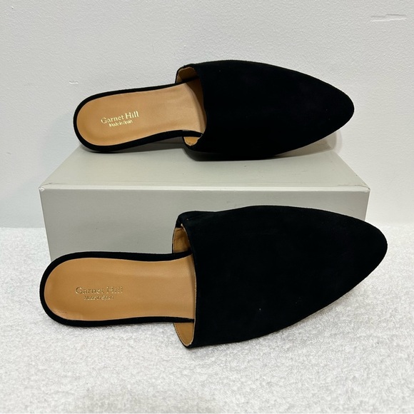 Garnet Hill Essential Iris Mules Black Leather Suede - Picture 5 of 15